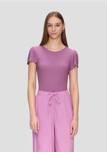 Q/S designed by - T-shirt - Maat M - Vrouwen - Paars - Modal
