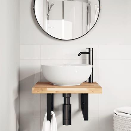 vidaXL - Badkamer - wandschap - staal - en - massief - acaciahout