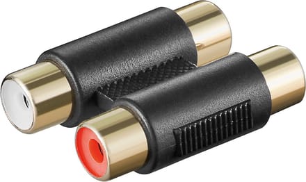 Goobay Cinch-koppeling, 2x RCA-bus naar 2x RCA-bus, verguld, met ABS-kunststof behuizing
