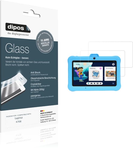 dipos – 2x Pantserfolie geschikt voor TABTIVI K708 | 9H Screenprotector