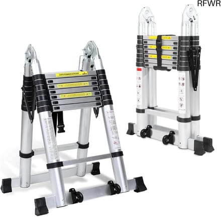 RFWR® Telescopische ladder 5 meter - multifunctionele aluminium ladder met antislip