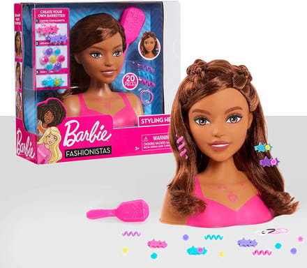 BARBIE STYLING HEAD BROWN HAIR KAPHOOFD 20Pieces (62570/625273)