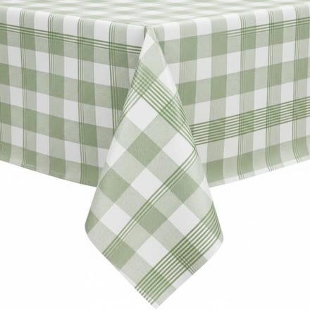 Protecttable - Tafelzeil Ruit Cotton Groen 140x270cm - Tafelkleed Afwasbaar - Kunststof
