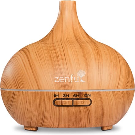 Zenful Dewdrop - Aroma Diffuser - Geurdiffuser - Luchtbevochtiger - Vernevelaar - Aromatherapie - Elektrisch - 400ml - Hout