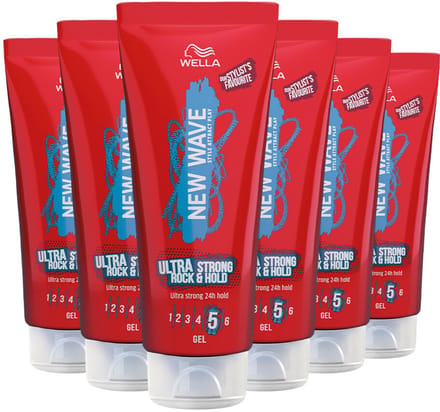 Wella New Wave Rock & Hold 200 ml - 6 x 200 ml - Gel - Voordeelverpakking