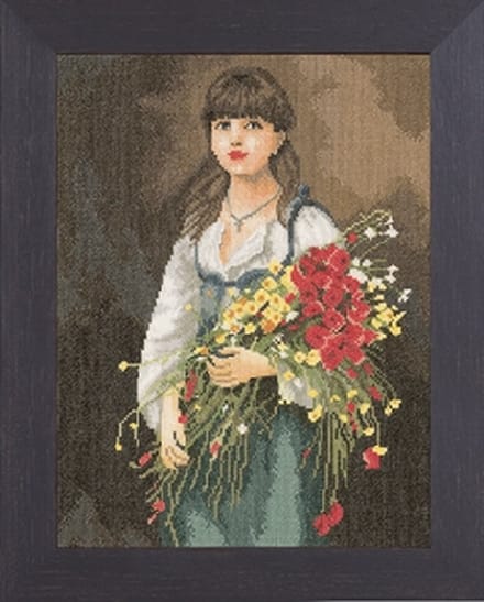 borduurpakket 38009 bloemenmeisje