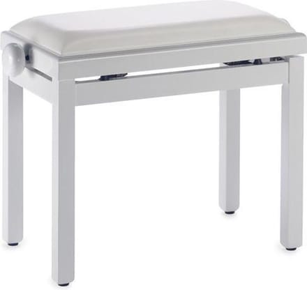 Stagg PB39 WHM SWH - Pianobank, wit mat, witte vinyl zitting - wit (mat)