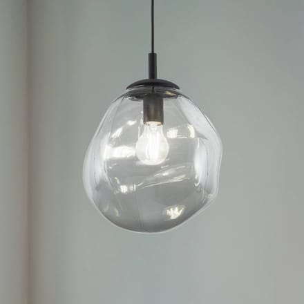 TK Lighting Sol Mini hanglamp, glas, Ø 25 cm, zwart/grafietgrijs