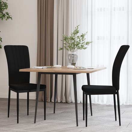 vidaXL - Eetkamerstoelen - 2 - st - fluweel - zwart