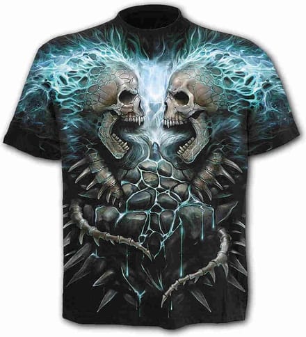Spiral - FLAMING SPINE Heren Tshirt - S - Zwart