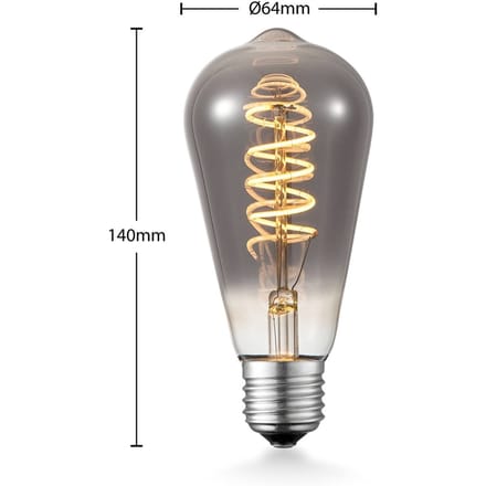 Lucande LED lamp E27 ST64 4 W rookkleurig 1.800 K dimbaar