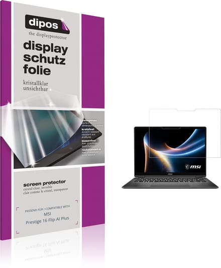 dipos – 2x Beschermfolie geschikt voor MSI Prestige 16 Flip AI Plus | Krasbestendige & heldere Screenprotector Ultra-Thin