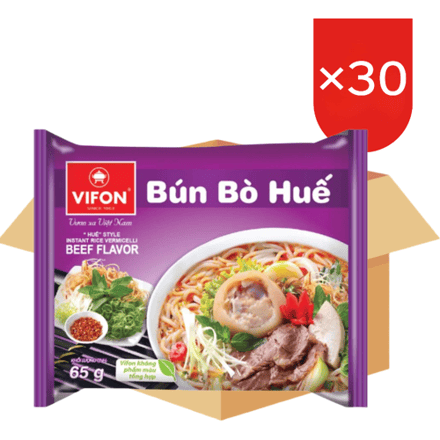 VIFON instant rijstvermicelli met rundvlees in Hué-stijl 30 x 65 g