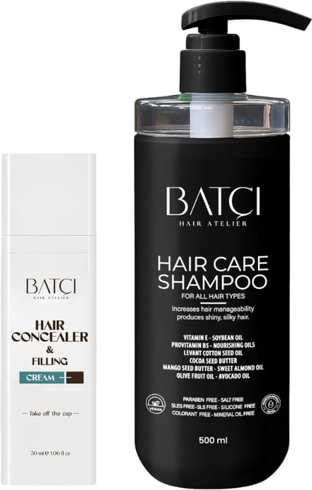 BATCI Hair Concealer Filling Cream & Provitamine B5 Hair Care Shampoo - Bundle Set