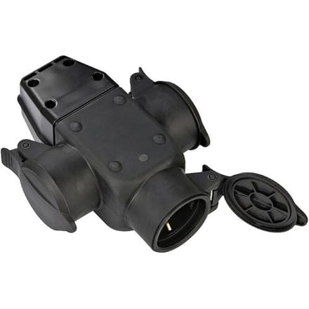 Brennenstuhl 1082120 3-voudige koppeling Rubber 230 V Zwart IP44