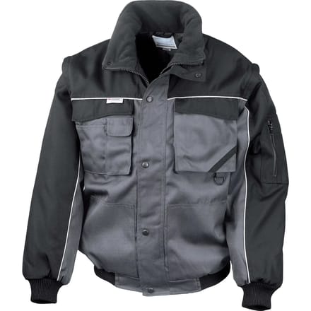 Result Zip Sleeve Heavy Duty Jacket RT71 - grey/black - L