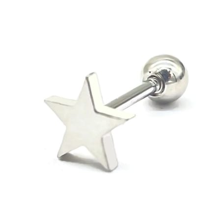 Oorpiercing ster - Zilverkleurig - 316 LB Stainless Steel - Damesdingetjes