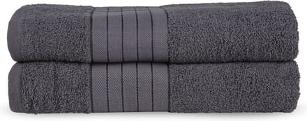Good Morning uni handdoek effen kleur - Handdoekenset 2 - Antraciet - Badstof