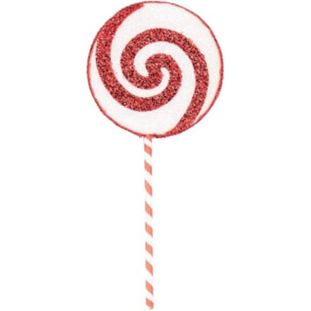 House Vitamin Christmas decoration lolly pop foam white/red 15x35cm