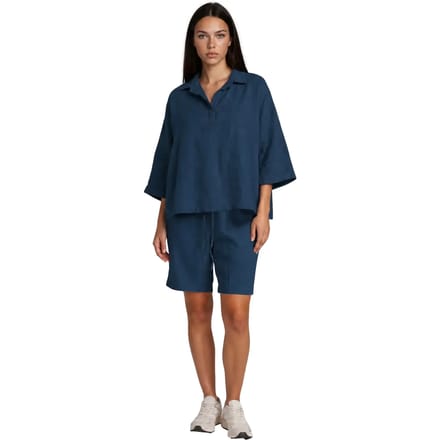 Bermuda voor dames Haris Cotton Essentials Knot Waist Slant Pocket