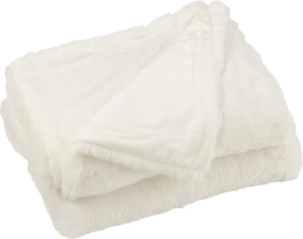 J-Line plaid Cutie - fleece deken – polyester – wit - 180 x 30 cm