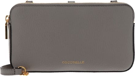 COCCINELLE Leren Schoudertas Avondtas Mini Bag Crossbody Stone Grijs