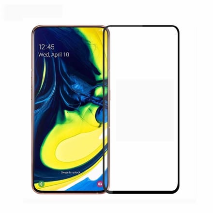 Ntech Screenprotector Geschikt voor Samsung Galaxy A80/A90 full cover Screenprotector Tempered Glass - Zwart