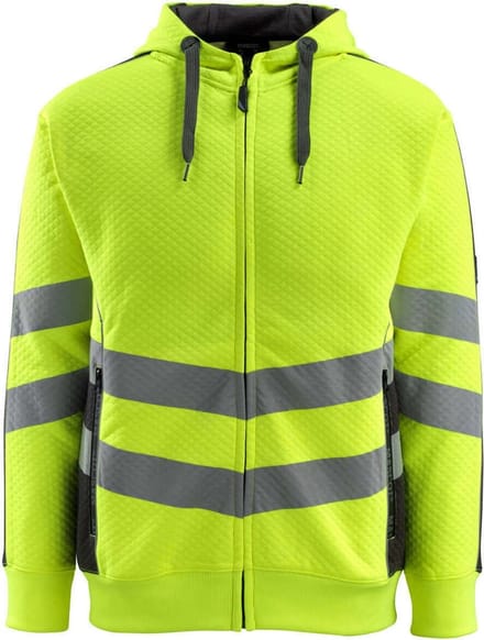Mascot Safe Supreme Capuchontrui met rits 50138-932 - Hi-Vis geel/zwart - S
