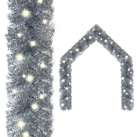 vidaXL - Kerstslinger - met - LED-lampjes - 20 - m - zilverkleurig