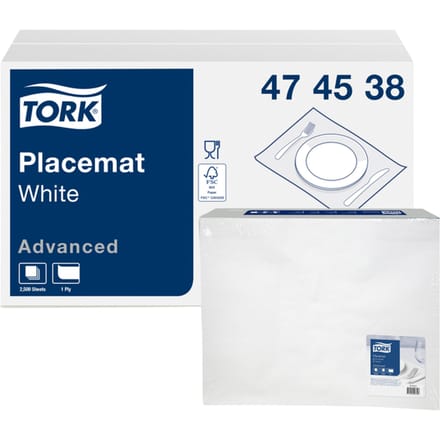 Placemat Tork Advanced 1-laags 420x270mm 500 vel wit 474539