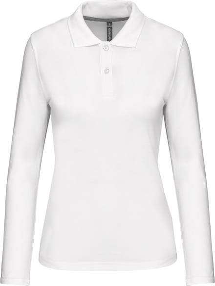 Kariban Damespolo lange mouwen K244 - White - L