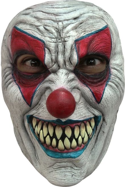 Partychimp Gezichtsmasker Evil Clown Latex Wit/rood/blauw One-size