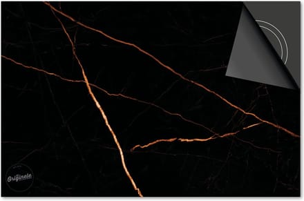 Inductie Beschermer Marmer Zwart Koper print Exclusief 60x52cm
