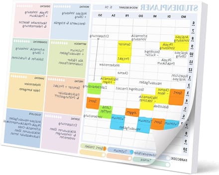 Studie Essentials: Kleurige A4 Leerplanner voor Effectieve Planning en Organisatie