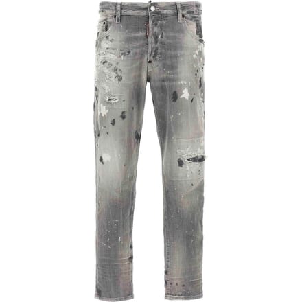 Dsquared2 Grijze Skater Jeans Verfdesign