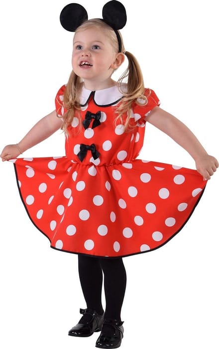 Magic Design Jurk Minnie Muis Meisjes Polyester Rood Maat 92