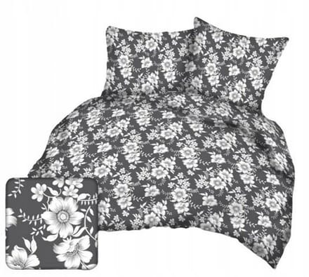 Kora Kussensloop 50x60 Grijs Bloemen - Katoen, Kreukvrij
