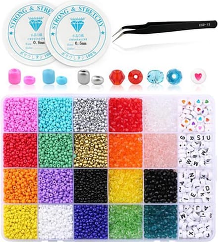 DIY Sieraden Set - Sieraden Maken - Kralen Set - 4mm - 20 kleuren - Letters - Hartjes - 5000 stuks