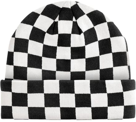 Checkerboard Beanie - Black/Soft White - One Size