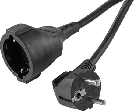 Q-Link verlengsnoer - randaarde - H05VV-F - 3 x 1.5 mmÂ² - zwart - 3 m