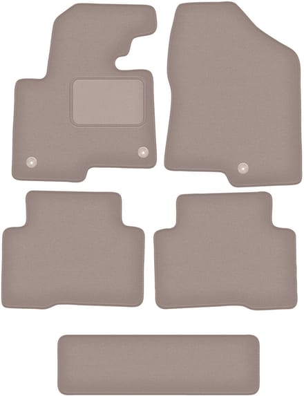 Beige velours matten voor: Hyundai SantaFe III 7-zits (2012-)