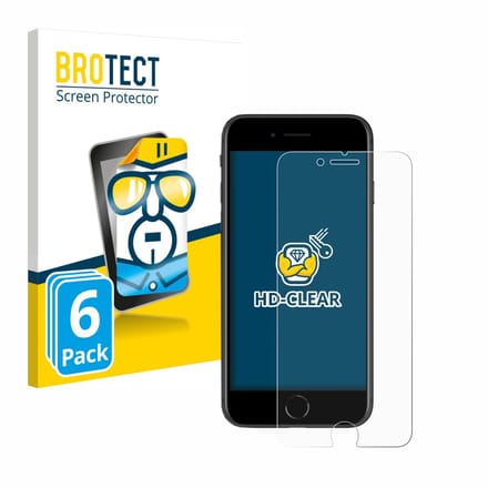 BROTECT - Screenprotector voor Apple iPhone SE 2 / SE 3 - Folie Beschermfolie transparant 6 Stuks