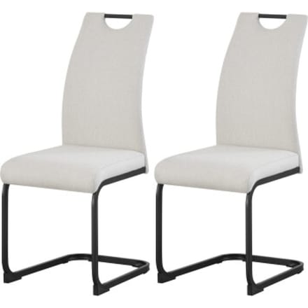 Hanna stoel set van 2 in crème - Moderne design fauteuil - 43cm