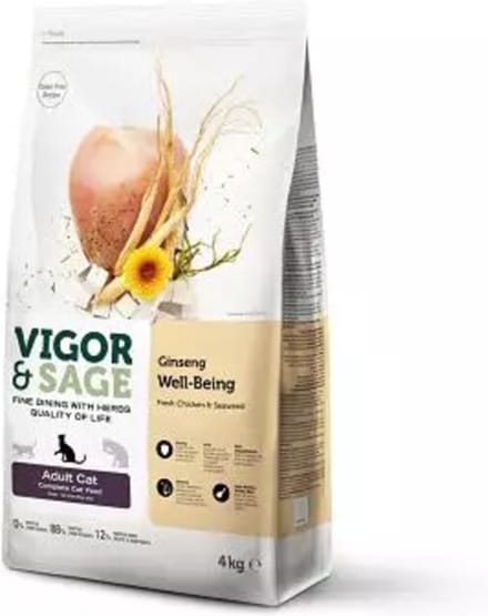 Vigor & Sage Kattenvoer Well-Being Ginseng - 4 kg