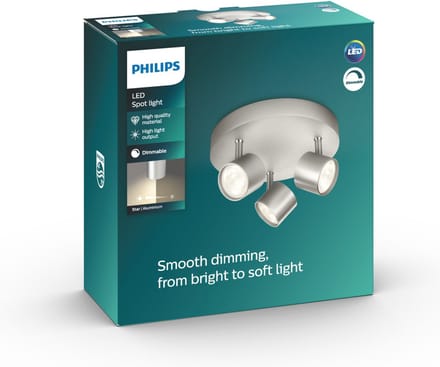 Philips Star opbouwspot - 3-lichts - aluminium