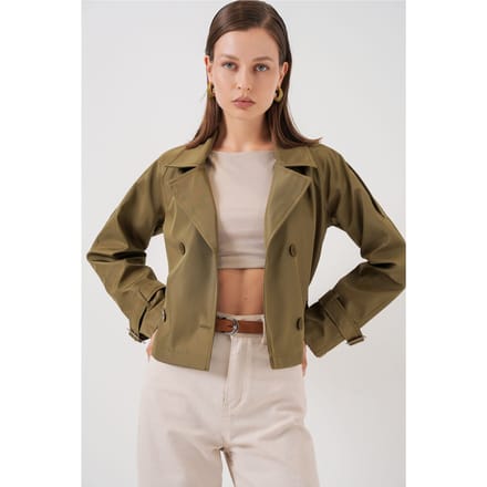 Korte Bouwde Trenchcoat