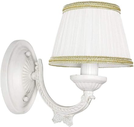 Klassieke Woonwandlamp met Stoffen Kap en Ornamenten
