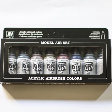 Model Air Metallic Acrylverf Set voor Air-Brush - 8 Stuks, 17 ml