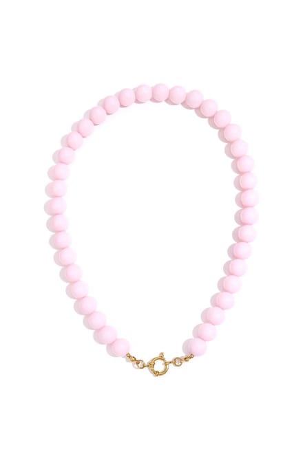 Bijoutheek Collier Kralen 12mm Statement Baby Pink