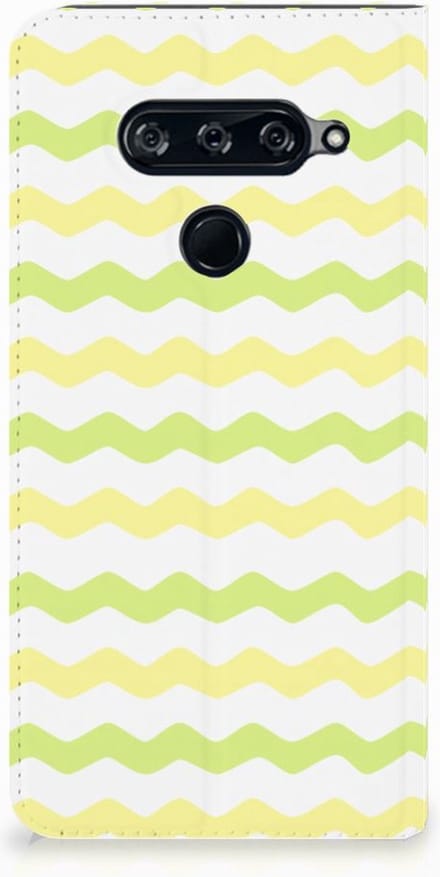 LG V40 Thinq Hoesje met Magneet Waves Yellow